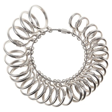 Tamsaa 新型戒圍測量圈 符合韓國工業標準規格 高強度鋅合金材料  1個  銀色