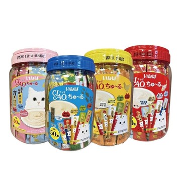 日本CIAO啾嚕肉泥綜合桶 14g*5種50入｜14g*2種50入 (購買第二件贈送寵物玩具x1包)