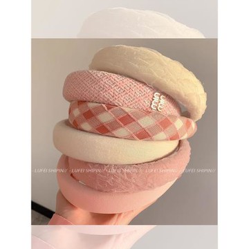 粉色發箍女生高顱頂2025年新款發卡寬邊洗臉發捆頭箍網紅可愛頭飾