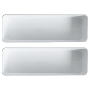 日式抽屜收納盒 堆疊組合  白色  L(25.5 x 8.5 x 4.5cm)  2個