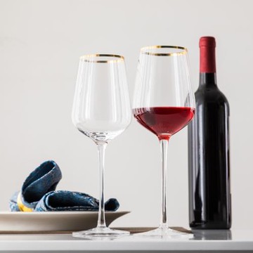 金邊水晶玻璃酒杯無鉛玻璃創意高腳杯家用酒具套裝葡萄酒杯紅酒杯