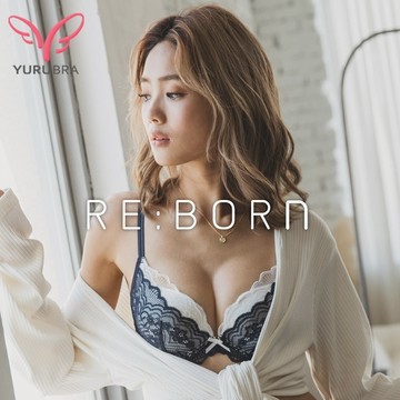 【Yurubra】法式歐蕾內衣 A.B罩 軟鋼圈 不壓胸骨 小胸 穿搭 集中 提托 台灣製 ※0655藍