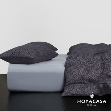 HOYACASA 100%精梳棉雙人兩用被床包四件組-暮夜星影(天絲入棉30%)