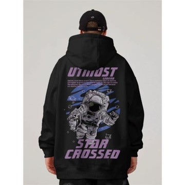 2025美式復古嘻哈大碼男裝宇航員純棉重磅做舊高街外套加絨衛衣秋