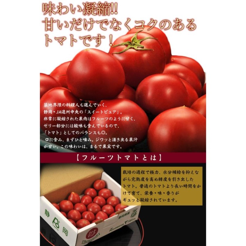 トマト とまと スイートピュア 静岡産 3S〜2L 約900g (7〜23玉入) 送料無料 | LINEショッピング