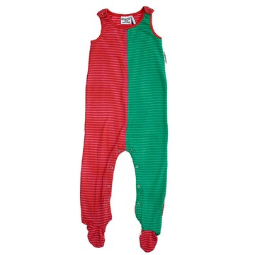 北歐瑞典有機棉嬰幼兒連身衣6M至18M歲紅綠【贈禮盒包裝】