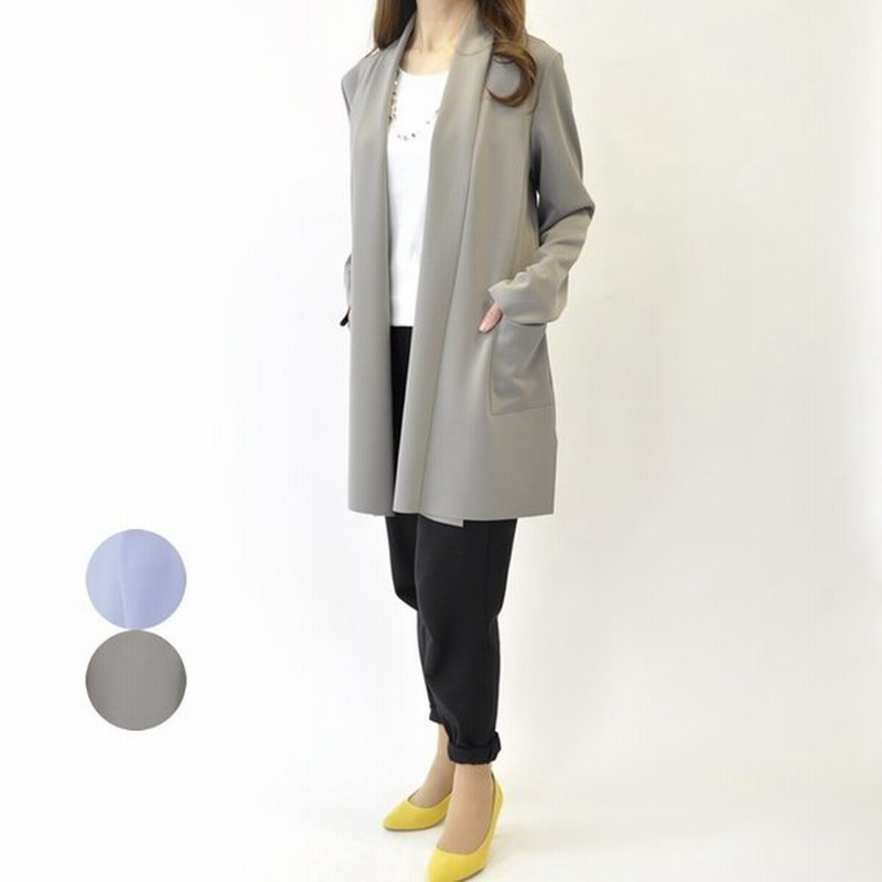 ストレッチ 着流しカーディガン ジャケット レディース ミセス 普段着 おしゃれ ファッション 40代 50代 ラベンダー モカ 通販 Lineポイント最大get Lineショッピング