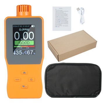 O3 臭氧檢測儀分析儀便攜式室外室內空氣質量計多功能監測溫度濕度計,帶全彩液晶屏可調報警門檻 2026