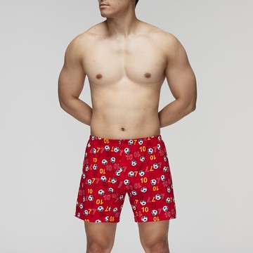 DADADO-王牌SOCCER M-3L印花四角男內褲(紅) 天然絲光棉-吸濕排汗-GHQ325RS