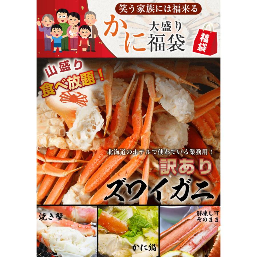 ボイルズワイガニ 足 1ｋｇ（約４肩〜7肩）大盛かに福袋 訳あり（足折） 北海道 お土産 ギフト 人気 お取り寄せ