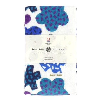 SOU SOU 京都新和風今治毛巾 日本制 100%純棉 34x80x0.5cm  金平糖 藍色  1條