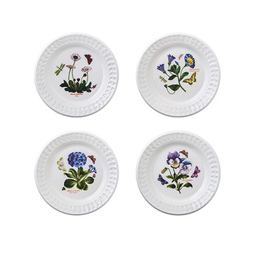 Portmeirion Botanic Garden 浮雕麵包盤4入組 16.5cm  1套  4件組麵包盤  白色