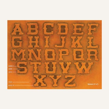 MakerAid® 32mm舊西部字母描圖版 78904-34