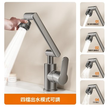 掃貨趁現在 冷熱水龍頭 浴室水龍頭 廚房水龍頭 臉盆水龍頭 新款 水龍頭 省水器 歐德寶萬向旋轉招財貓四檔水龍頭冷熱水