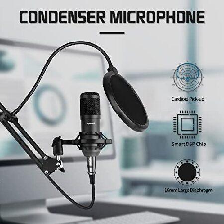 Podcast Equipment Bundle,Audio Interface with All-In-One DJ Mixer and Studio Broadcast Microphone, Perfect for Recording,Live Streaming,（並行輸入品）