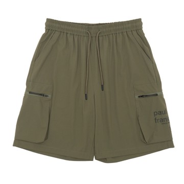 PAUL FRANK 大嘴猴 男 女款中性口袋短褲-黑/深綠