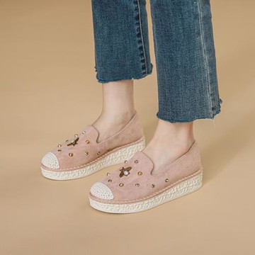 網紅漁夫鞋女小香風厚底坡跟單鞋2025新款秋季中跟百搭圓頭樂福鞋