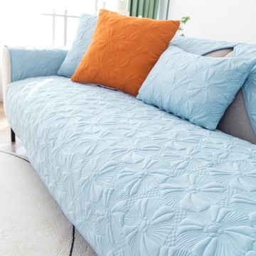 3人沙發坐墊 聚酯纖維防滑顆粒  180 x 90cm  藍色