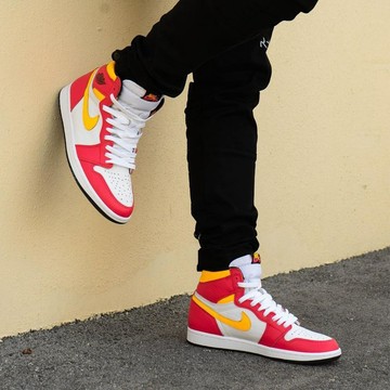 S.G AIR JORDON 1 OG AJ1 LIGHT FUSION 紅黃白 薯條 休閒 男鞋 555088-603