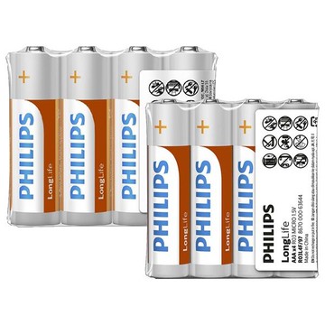 PHILIPS 飛利浦 Long Life碳鋅4號／3號電池(4入) 款式可選【小三美日】DS009911 派對