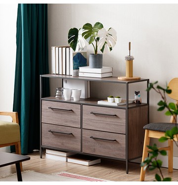 amos布藝木紋四抽層架收納櫃 gfa006