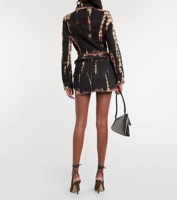 Dion Lee Tie-dye denim wrap miniskirt