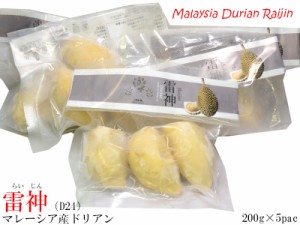 ドリアン D24 雷神 榴蓮 durian マレーシア産 冷凍200g×5パック