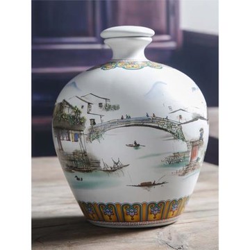 景德鎮陶瓷空瓶泡酒瓶5斤3斤家用酒壇子密封酒罐10斤2斤空酒壺