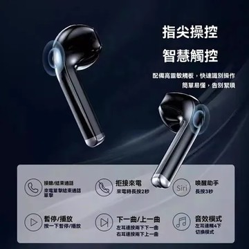 中配版黑色 5.4藍牙耳機 適用於蘋果/安卓/所有手機機型 智能降噪藍牙耳機 運動跑步藍牙耳機 超長續航 生活防水 無線耳機 高音質運動耳機