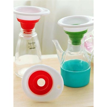 折疊迷你伸縮漏斗家用硅膠油漏廚房小號液體油漏斗油壺漏子