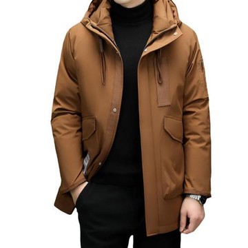 【米蘭精品】現貨+預購 頂級真羽絨外套90%鴨絨羽絨衣秋冬外套上衣大碼休閒男裝-連帽休閒戶外中長3色74mt23