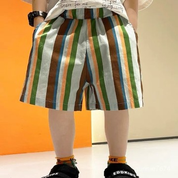 【臺灣出貨】兒童條紋短褲夏季新品男童休閒酷帥五分褲小童寶寶夏裝褲子潮男童褲子 中大童短褲 五分短褲 夏天褲子