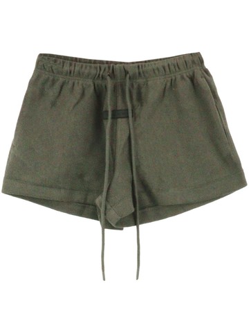 FEAR OF GOD ESSENTIALS - drawstring cotton shorts - women - Cotton - XS - Green