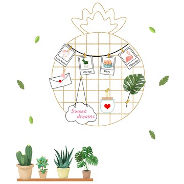 WA WALL ART 無痕設計壁貼 防水PVC 花草/盆栽/綠葉 FX64152  60 x 40cm  混和顏色