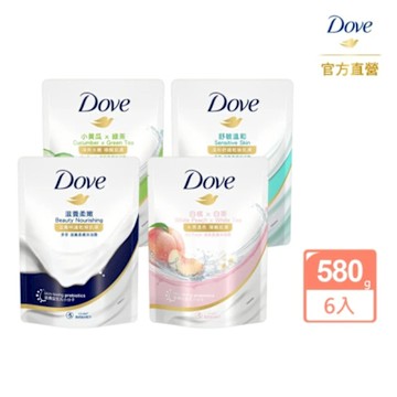 DOVE多芬 滋養柔膚/gofresh沐浴露補充包 580Gx6入組
