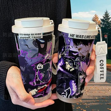 爆款免運🎉我獨自升級動漫周邊 我獨自升級周邊 保溫杯 316不鏽鋼保溫杯 大容量提繩杯 吸管水杯 車載咖啡杯 交換禮物
