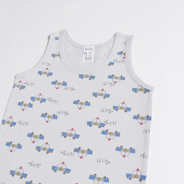 韓國 Mellisse - 韓製棉混紡背心(男寶)-帥氣警車-灰