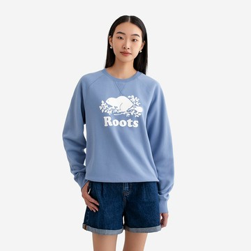 Roots女裝- ORIGINAL 圓領上衣  (灰藍)