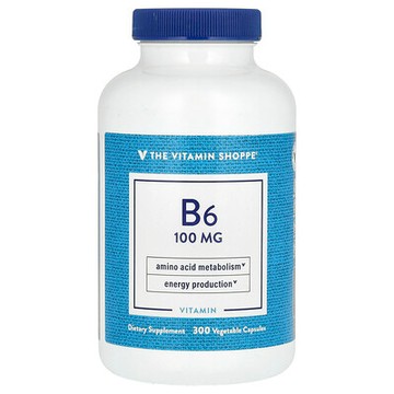 The Vitamin Shoppe, 維生素 B6，100 毫克，300 粒素食膠囊