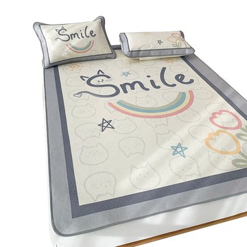 冰絲涼席1.8m1.5可折疊水洗三件套1.2米床單人學生宿舍夏季草席子