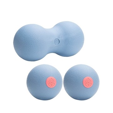 TPR 筋膜按摩球 (兩入組) + 花生按摩球 - 牛奶藍