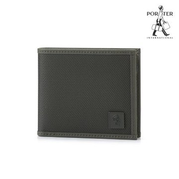 PORTER INTERNATIONAL - 俐落簡約CAKE真皮雙折零錢短夾 - 灰
