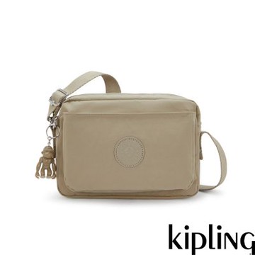 Kipling 沙棕色多層隨身斜背包-ABANU M