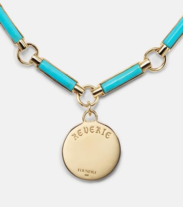 FoundRae Reverie Element 18kt gold chain bracelet with turquoise and diamonds