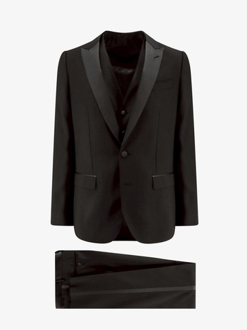 Virgin wool blend tuxedo with gilet and satin profiles - DOLCE & GABBANA - gender_Man