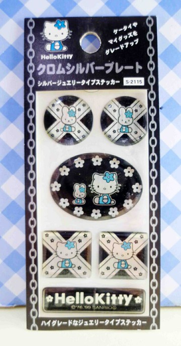 【震撼精品百貨】Hello Kitty 凱蒂貓 KITTY貼紙-黑橢圓 震撼日式精品百貨