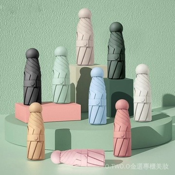 【臺灣出貨】【工廠閤作】五折傘迷你口袋五折疊太陽傘女防曬遮陽晴雨兩用 DTXF