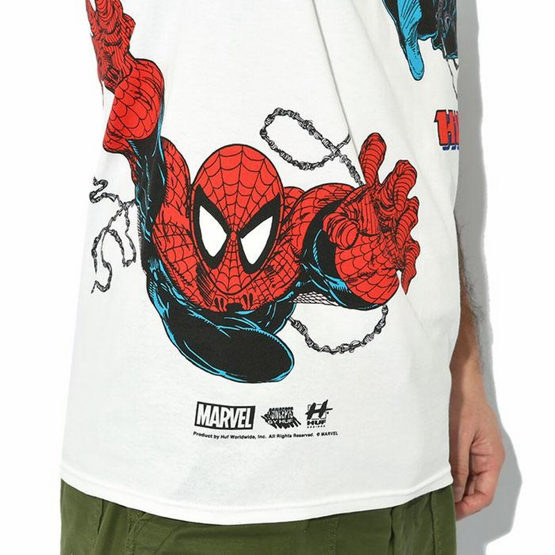 ハフ Tシャツ 半袖 HUF メンズ スパイダーマン フェイス オフ ハフ Tシャツ 半袖 HUF メンズ スパイダーマン フェイス オフ