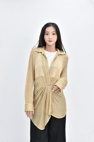 (S) zara 長袖金黃色罩衫