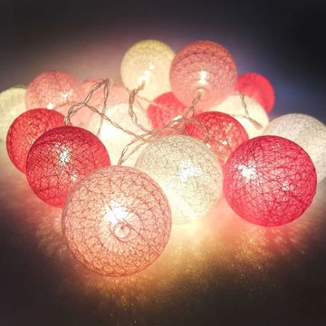 20燈LED絲線網球燈球殼燈(LED電池燈+USB接頭兩用)-少女粉色系